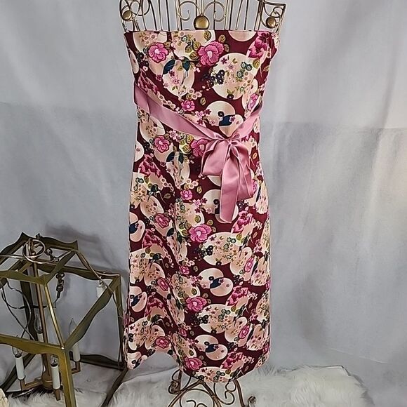 Monalice Strapless Dress with Ribbon Sash tie Size M Coquettish - Picture 1 of 10